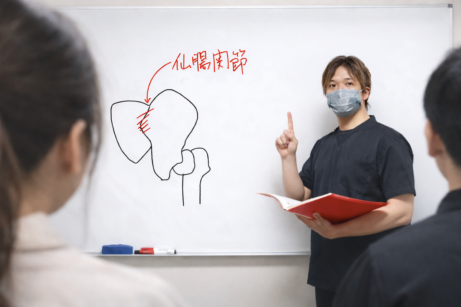 ホワイトボードを使った講義風景